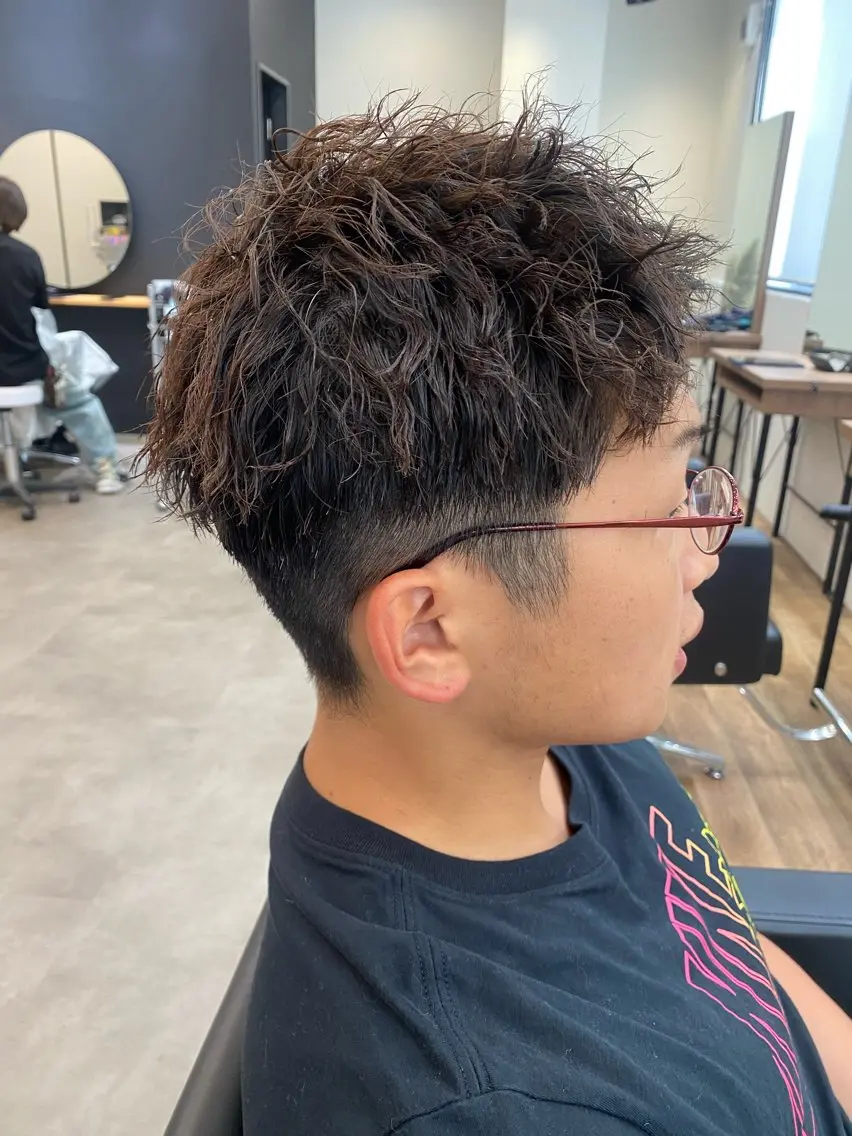 パーマ メンズ カット パーマ BLEACHi高崎店 /湯浅泳作のヘアスタイル