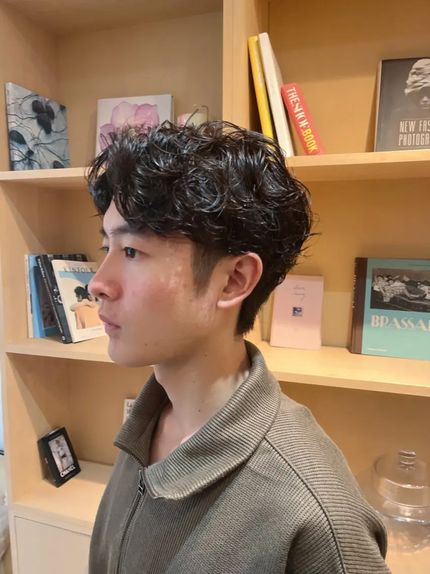 ミディアム パーマ メンズ カット パーマ 🌿パーマ大好評 メンズ特化🌿ワタルのヘアスタイル