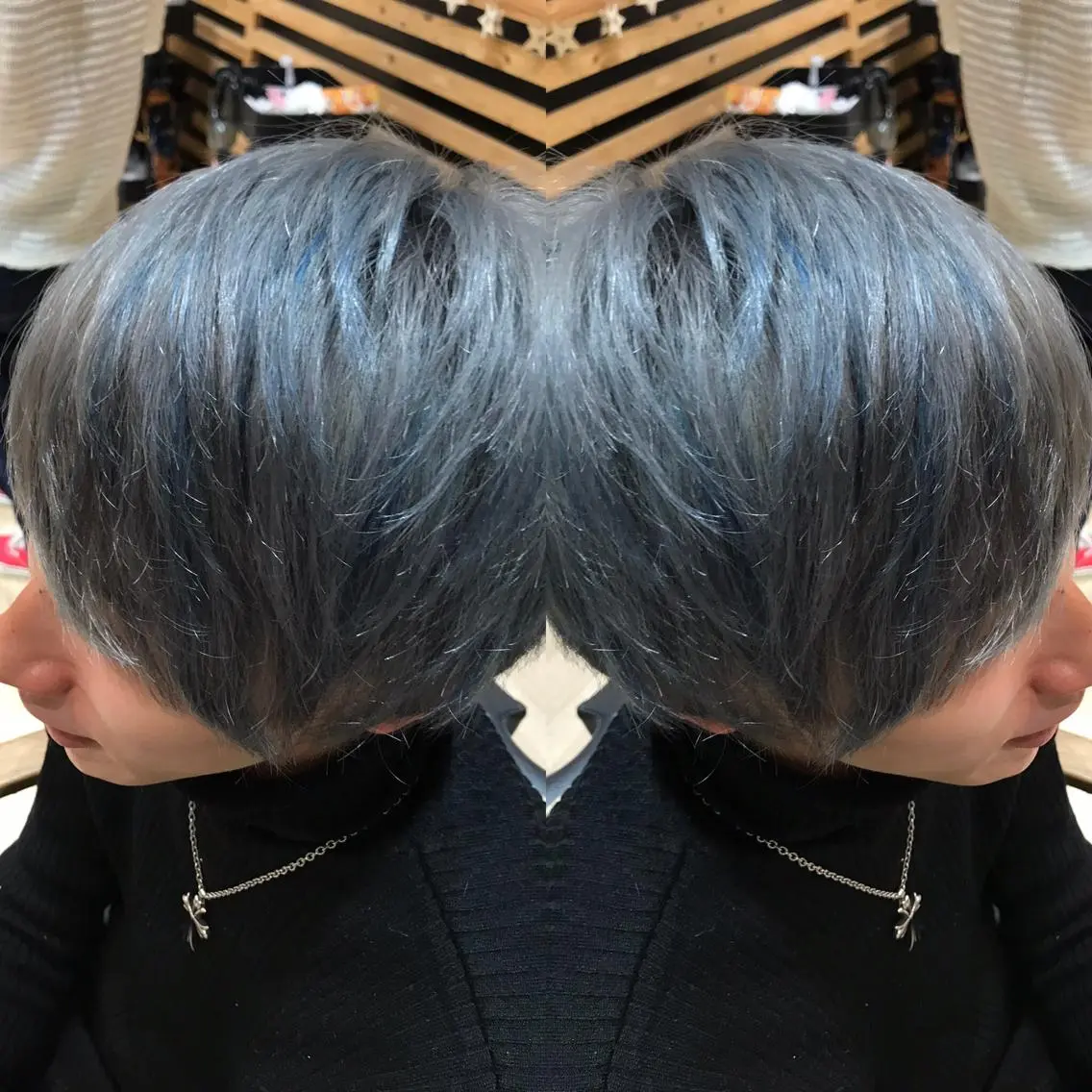 ショート カラー メンズ メンズハイライト ハイライトカラー シルバー ハイライト ヘアカラー 大久保 隆蔵のヘアスタイル