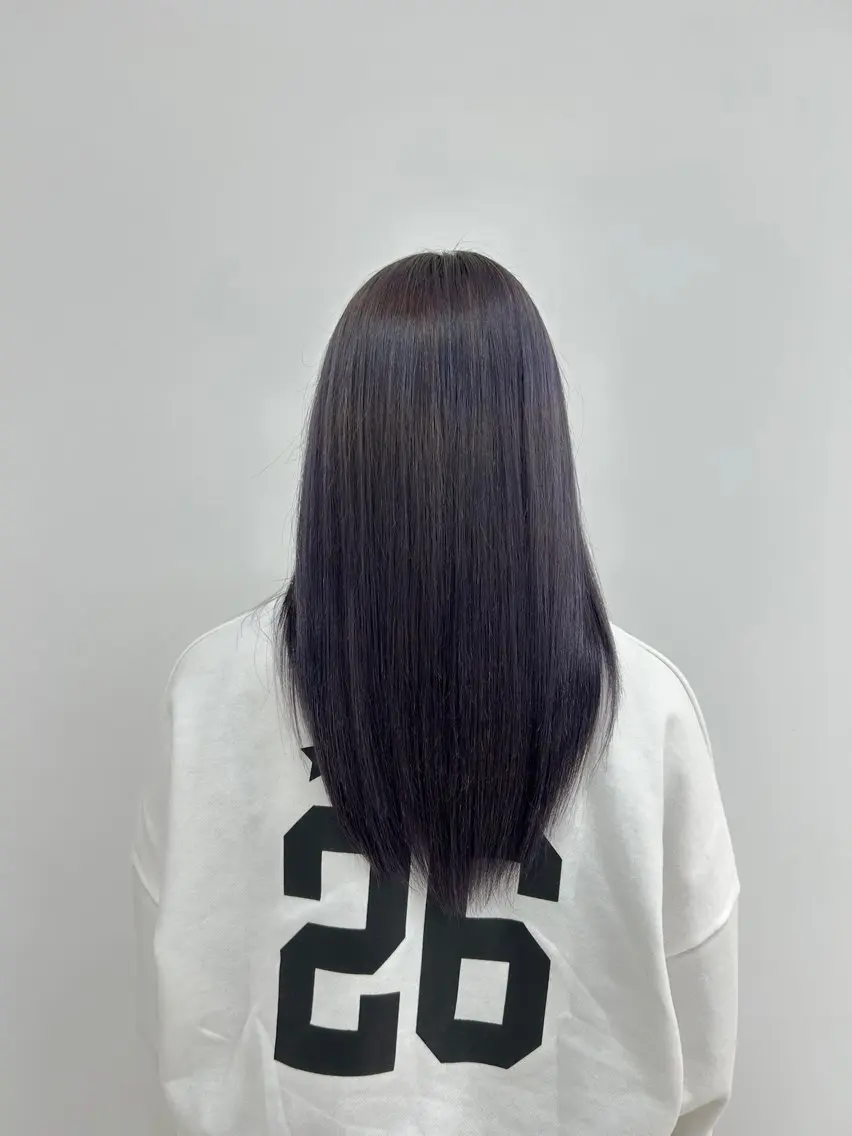 ロング カラー ブリーチ ラベンダーカラー ブリーチなしカラー 森 彩乃のヘアスタイル