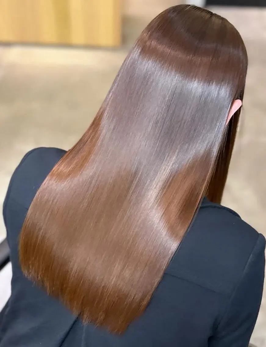 ロング カット 縮毛矯正 トリートメント 山崎 義弘のヘアスタイル
