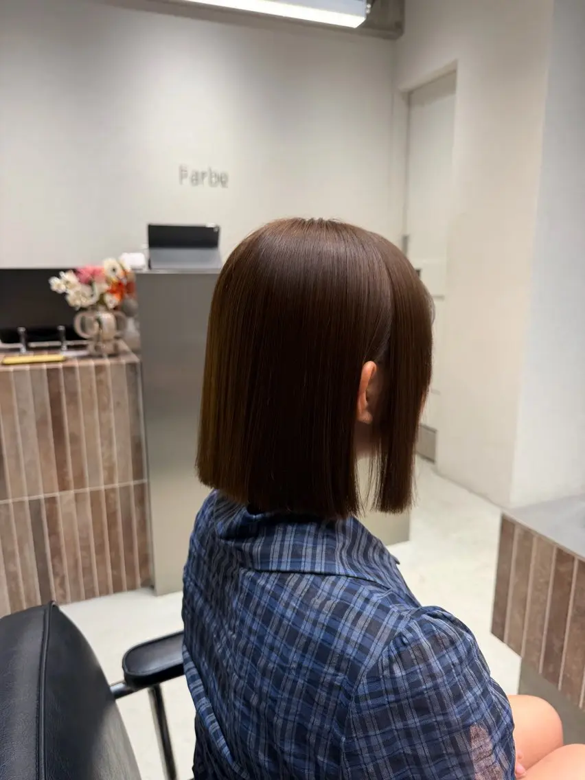 ショート ヘアカラー 縮毛矯正 ヘアセット 🫧透明感カラー/ 髪質改善/縮毛/🫧のヘアスタイル