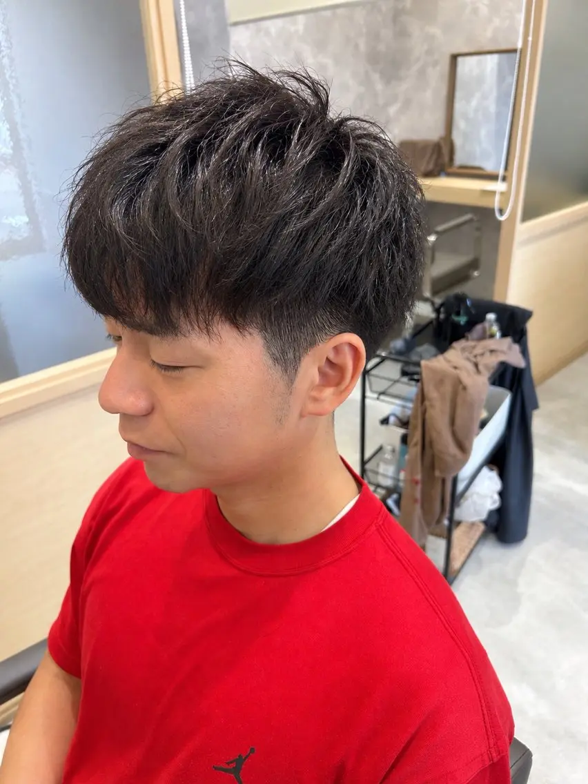 ショート メンズ メンズパーマ カット トリートメント ヘッドスパ 久木原 ゆりのヘアスタイル