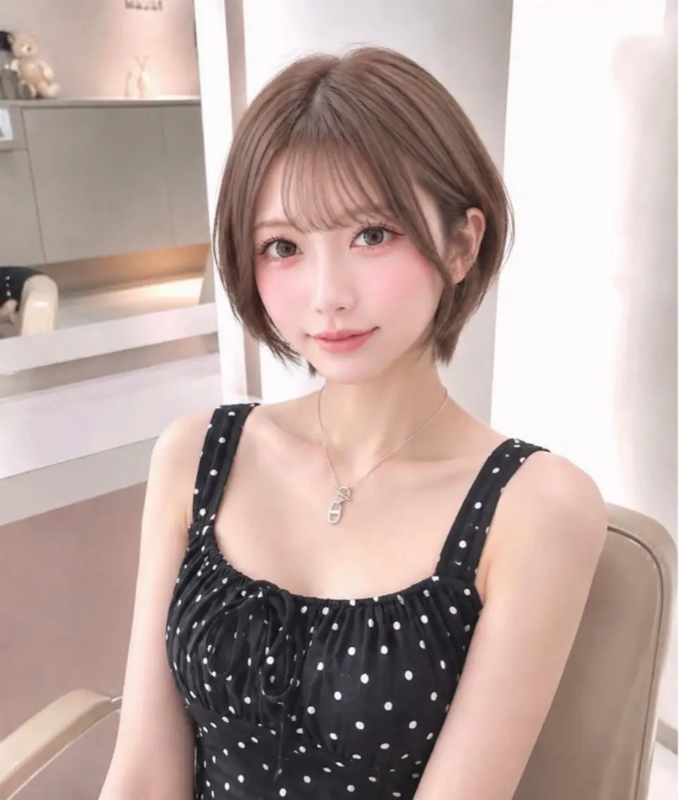 ショート ショートボブ ボブ ショートヘア カット Rea♡ショート /コテ巻き風パーマのヘアスタイル