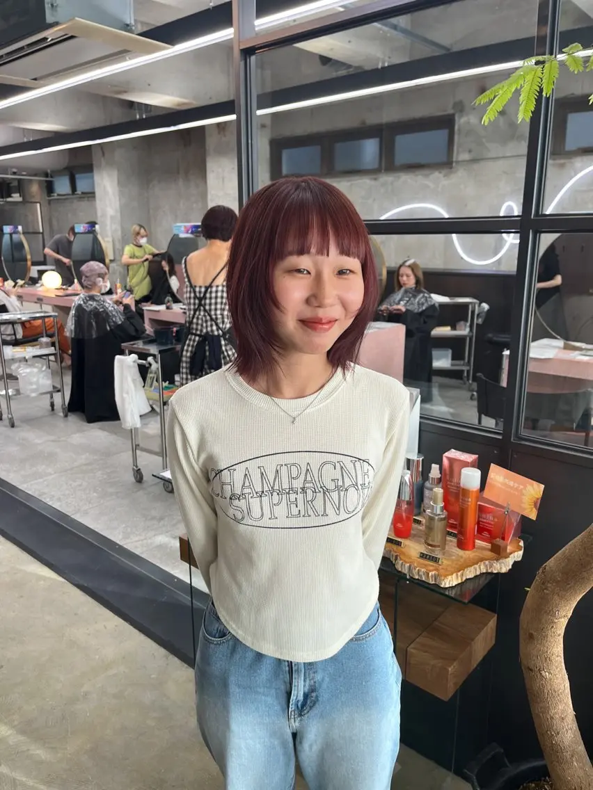 ミディアム カット ヘアカラー トリートメント 中江 友哉のヘアスタイル