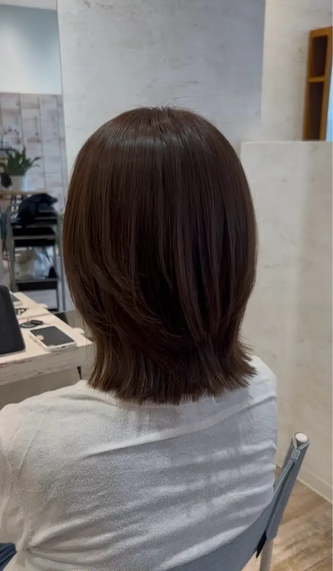 ミディアム ボブレイヤー ボブ レイヤーカット 田中 千尋のヘアスタイル