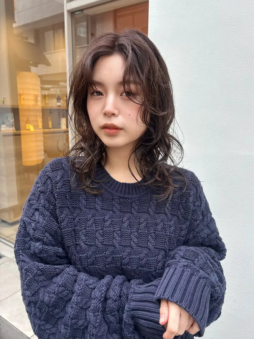 ミディアム パーマ ミディアムパーマ レイヤーカット デジパモデル募集中 /Soyokaのヘアスタイル
