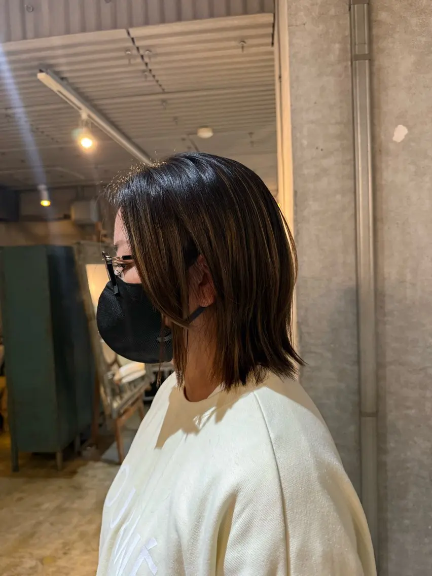 ショート ボブレイヤー ボブ くびれヘア レイヤーカット 鹿児島/カットモデル /髪質改善/あやかのヘアスタイル