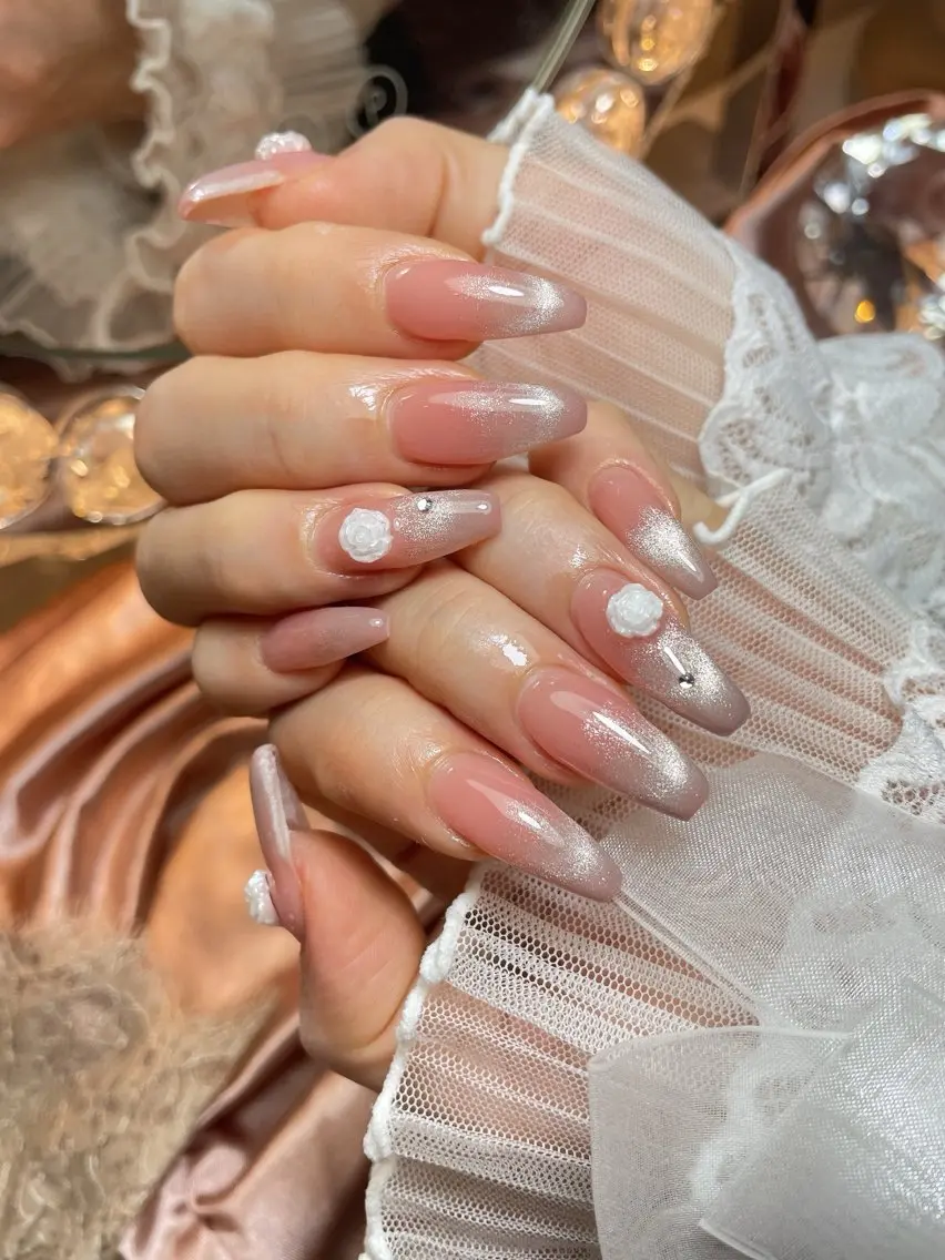 ネイル ハンドネイル 24時まで❤︎韓国、 ワンホンネイルのネイルデザイン
