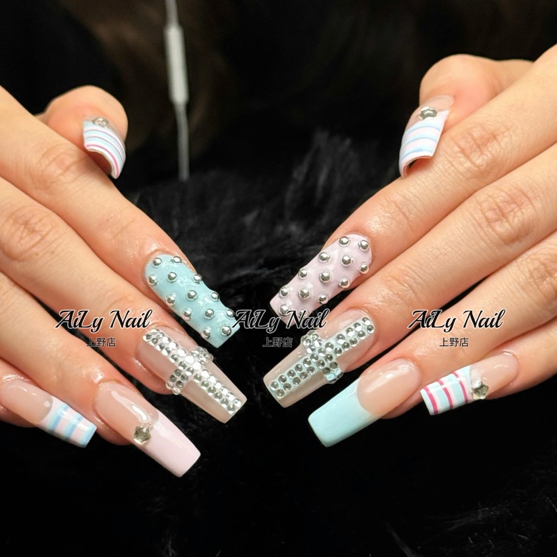 ネイル アートネイル ジェルネイル マグネットネイル ニュアンスネイル シンプルネイル ハンドネイル AiLy Nail 上野店のネイルデザイン