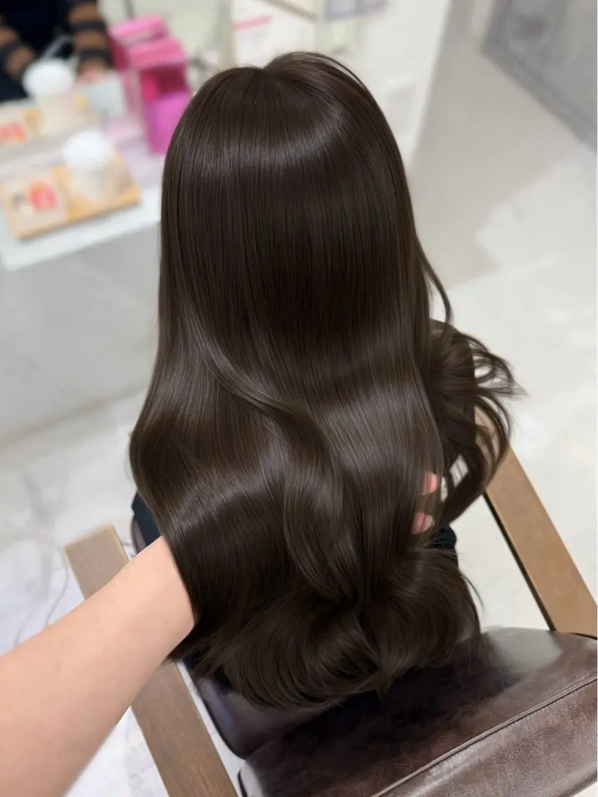ロング カラー ブラウンカラー カット ヘアカラー 透明感カラー×韓国 ヘア  Kiraのヘアスタイル
