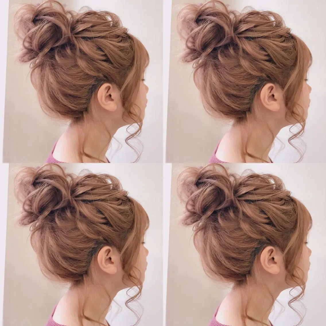 セミロング ヘアアレンジ お団子ヘア ヘアセット 🌷MAYU 🌷のヘアスタイル