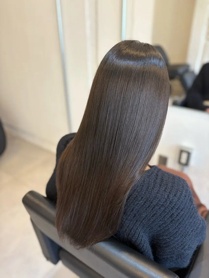 ロング カット トリートメント 中目黒ブリーチカラー ボブ橋本青輝のヘアスタイル