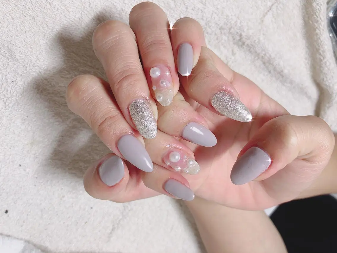ミディアム ネイル ハンドネイル 《LB》ラブリエ Nail&eyeのマツエク・マツパデザイン