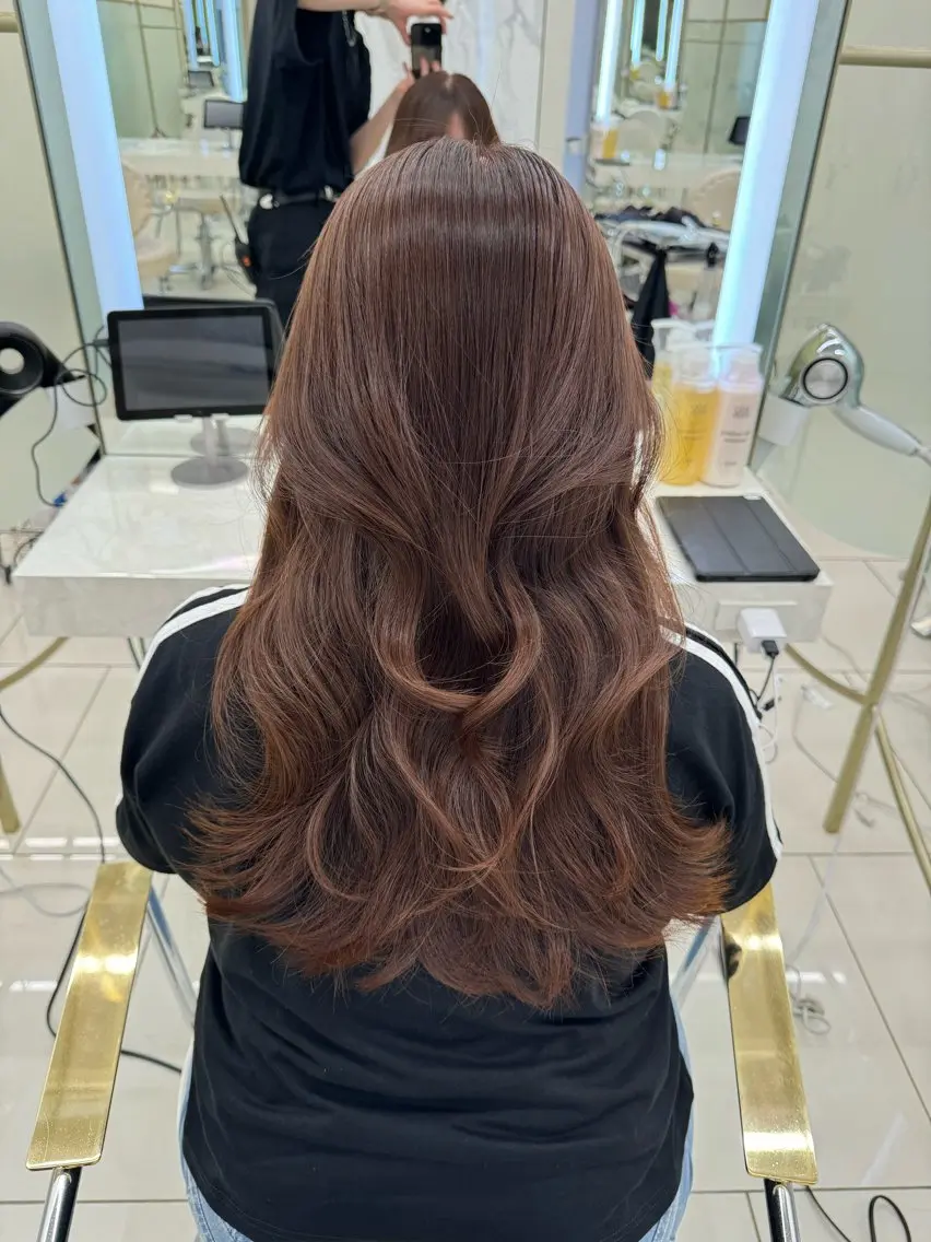 セミロング カラー カット ヘアカラー トリートメント COA GINZA 空也/前髪/顔まわりのヘアスタイル