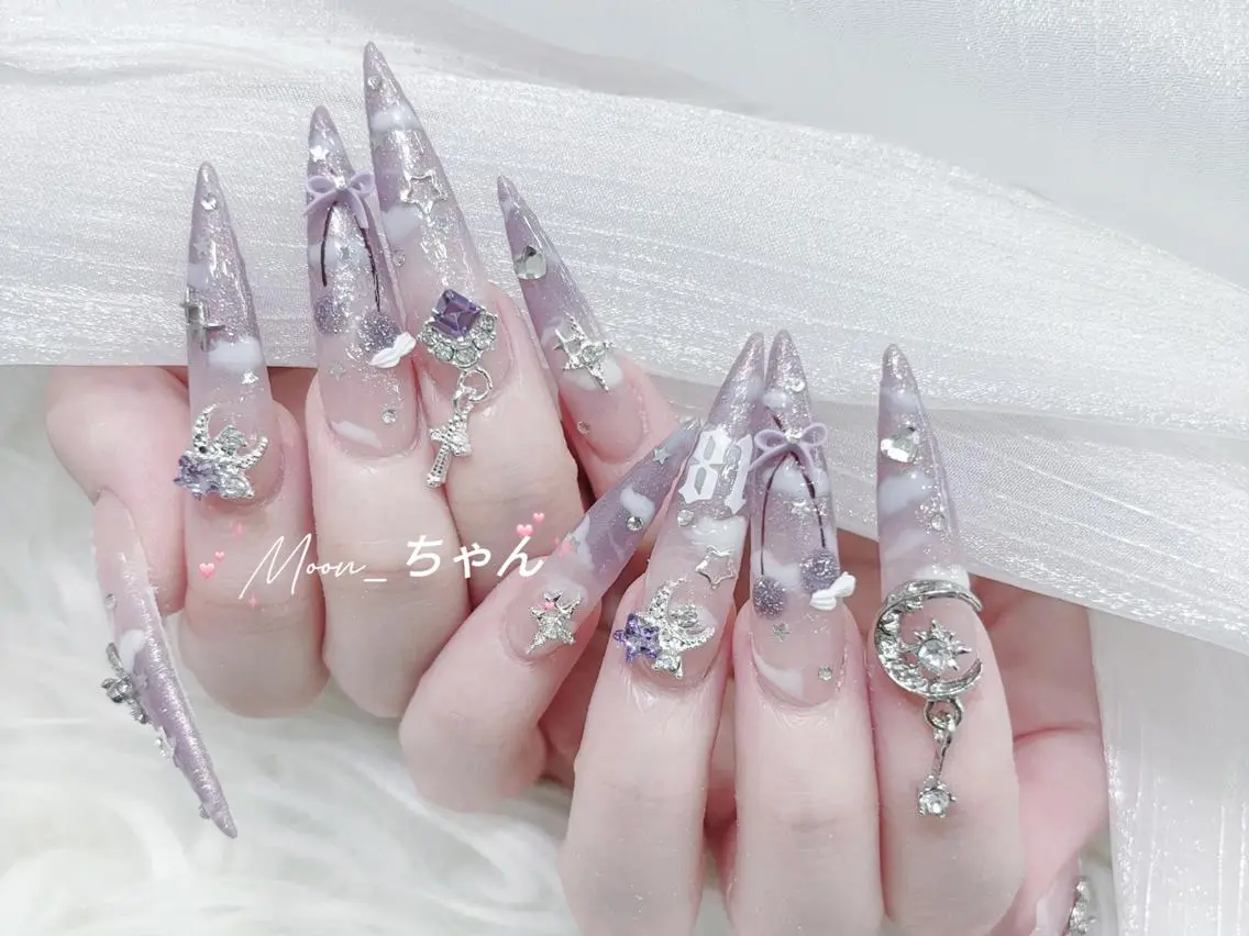 ネイル 成人式 マグネットネイル 大理石ネイル(マーブル) リボン 夏ネイル ハンドネイル k.bi nailsalonのネイルデザイン