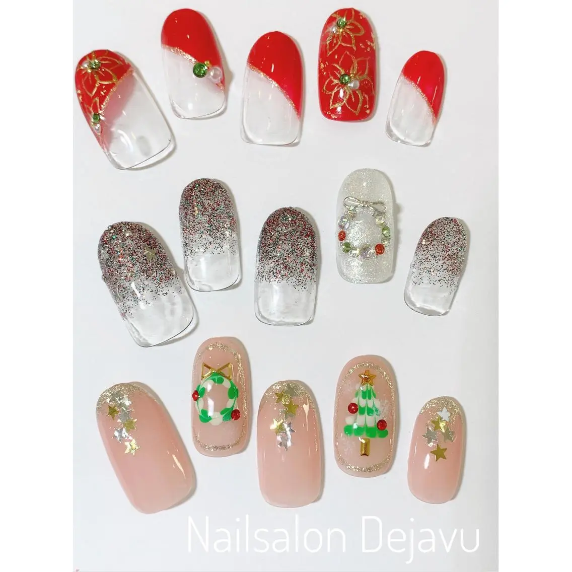 ネイル 冬ネイル クリスマス ハンドネイル Nail salon Dejavu 🌿のネイルデザイン