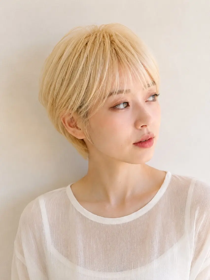 カラー ショート カット ヘアカラー 新木 バレリアのヘアスタイル