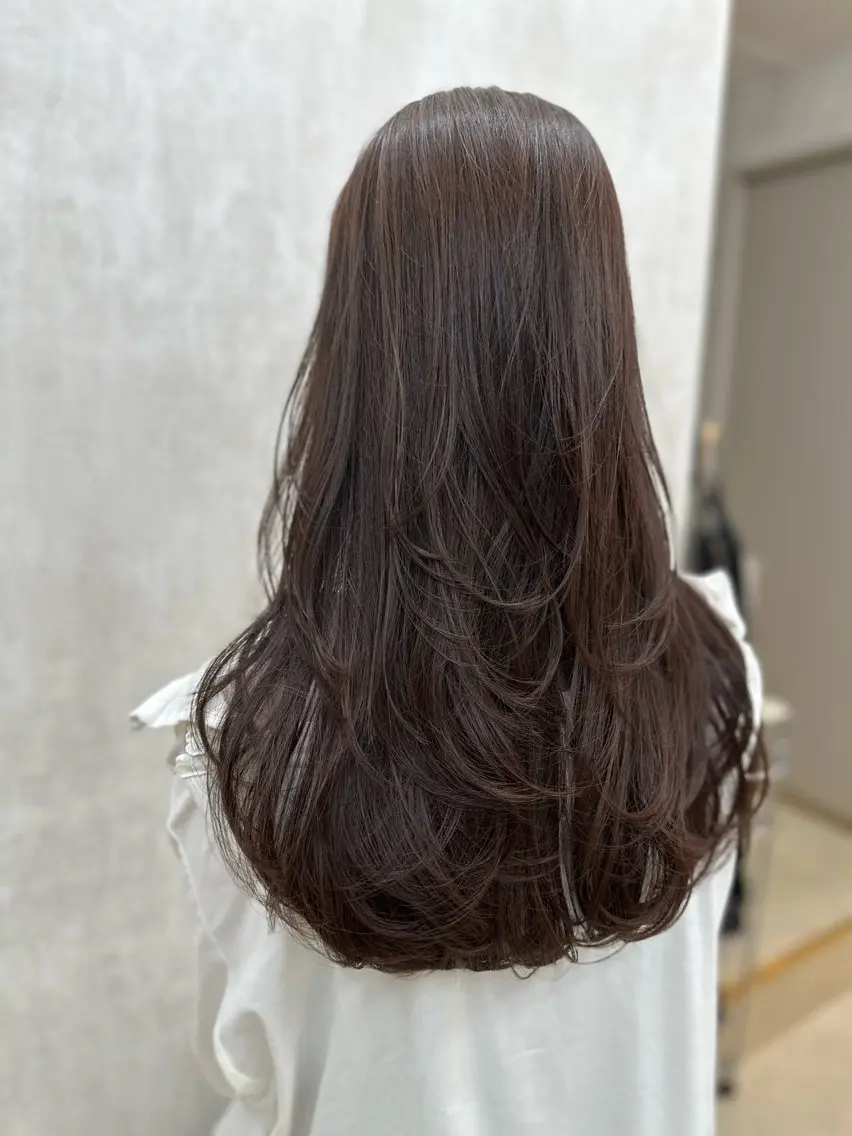 ロング カラー カット ヘアカラー 須川源太/YUWON レイヤーカット/韓国のヘアスタイル
