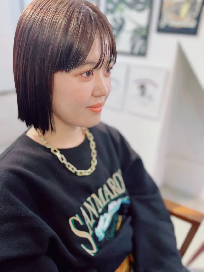 ミディアム カラー 透明感カラー ネイビーカラー カット ヘアカラー トリートメント 松川 智行のヘアスタイル
