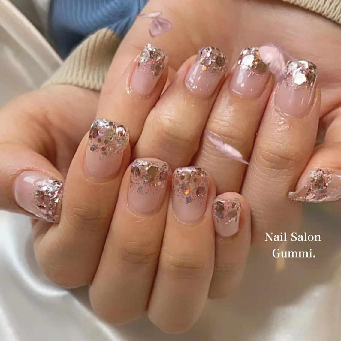 ネイル ラメ(グリッター) ピンク Nail Salon Gummi.のネイルデザイン