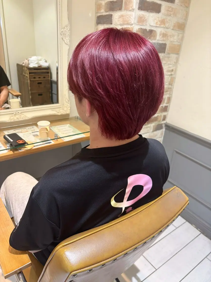 カラー メンズ ピンクカラー ヘアカラー トリートメント Noel .⋆𝜗𝜚のヘアスタイル