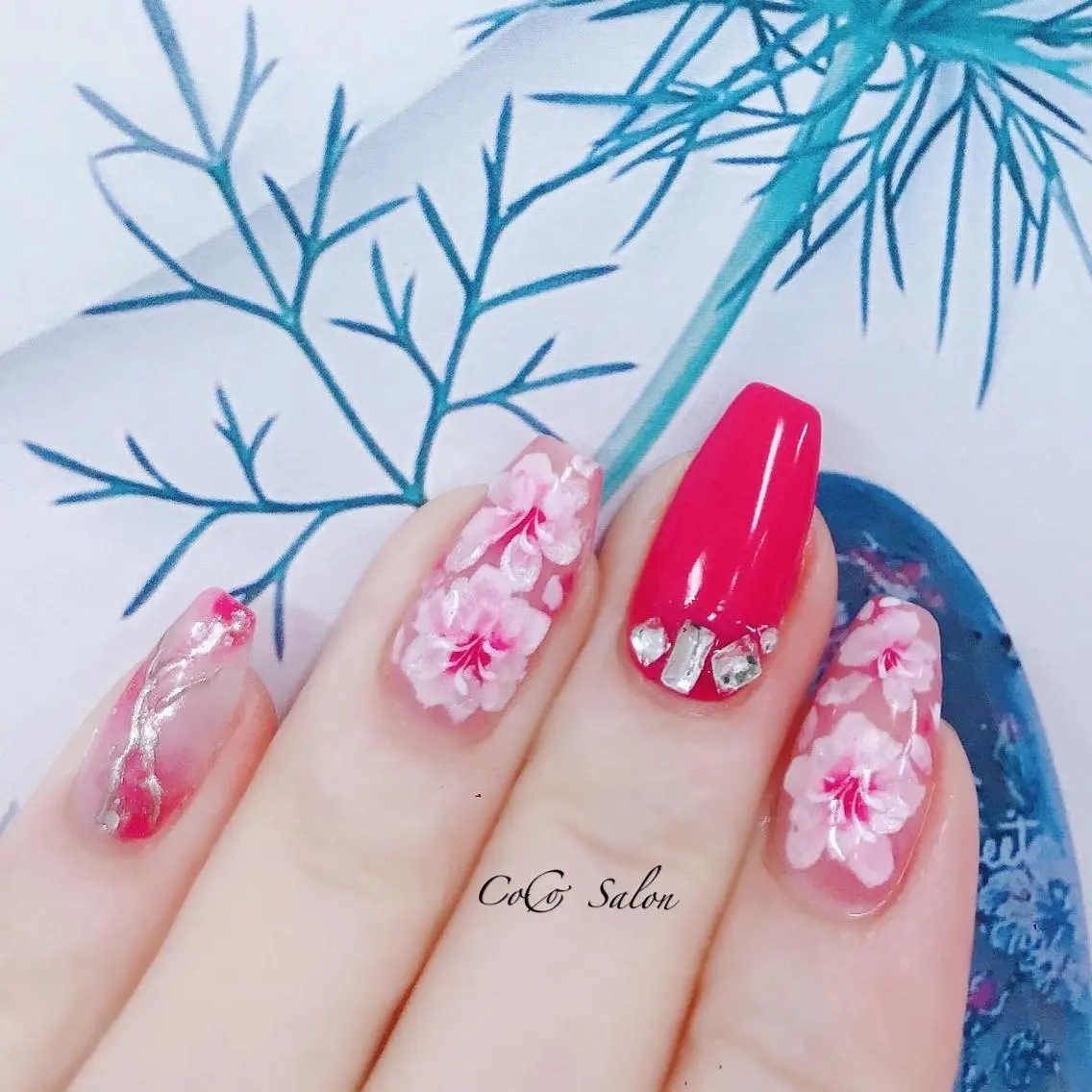 ネイル 桜ネイル ピンク 春ネイル ハンドネイル CoCoSalon ネイル/まつ毛予約のネイルデザイン