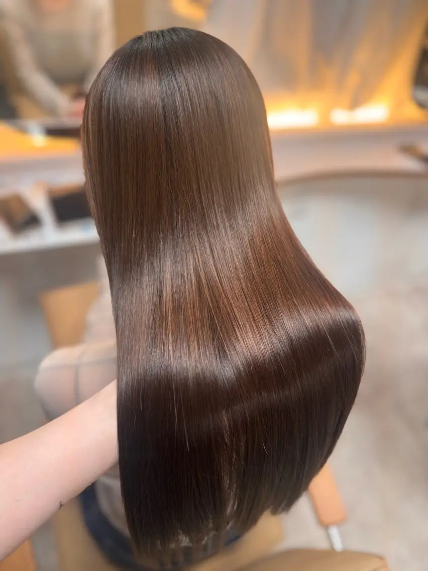 ロング カラー ブラウンカラー ピンクカラー ピンクブラウン ヘアカラー トリートメント kyoka /髪質改善/縮毛矯正のヘアスタイル