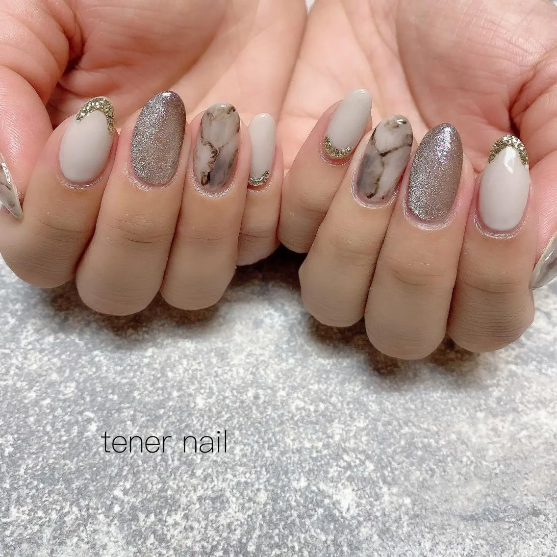 ネイル 大理石ネイル(マーブル) テネルネイル tener nailのネイルデザイン