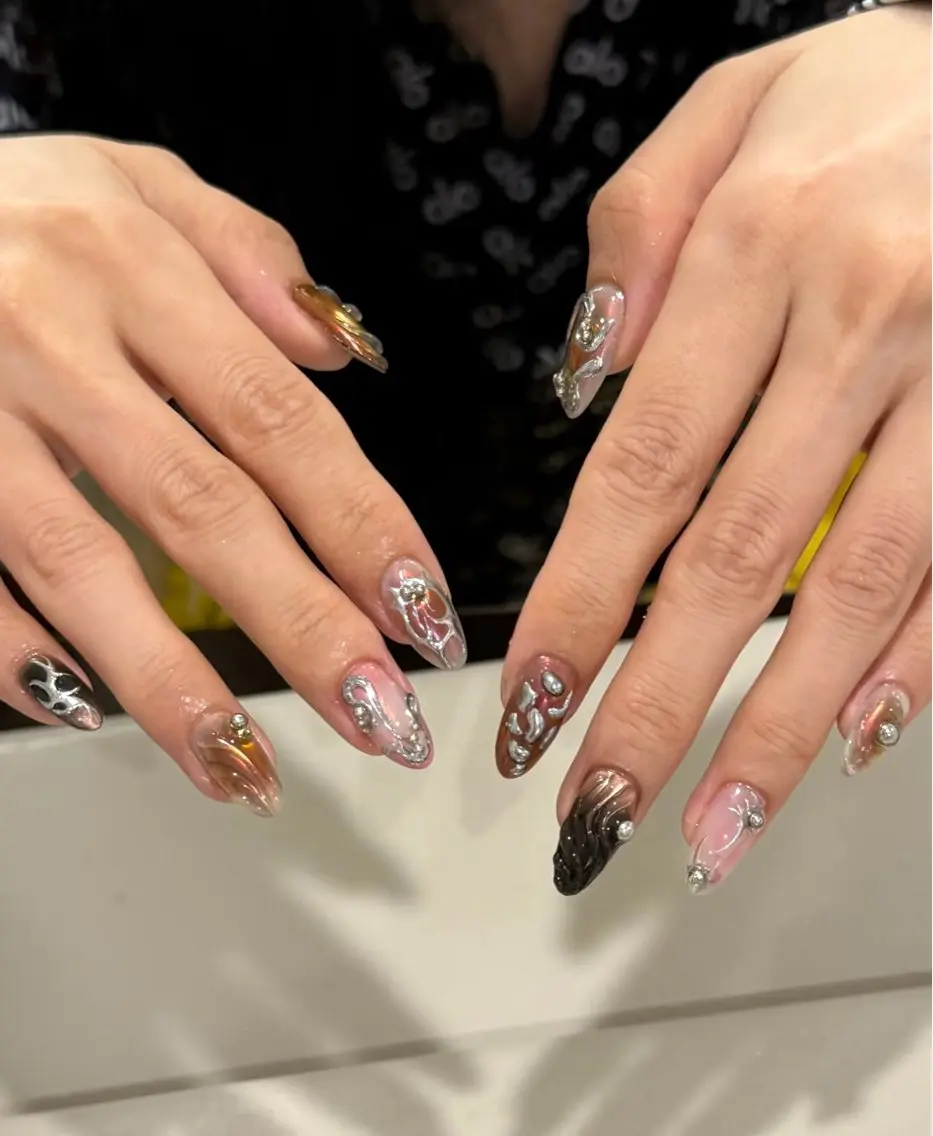 ネイル アートネイル フレンチネイル マグネットネイル ミラーネイル オフィスネイル ハンドネイル Blossom nail_研修のネイルデザイン