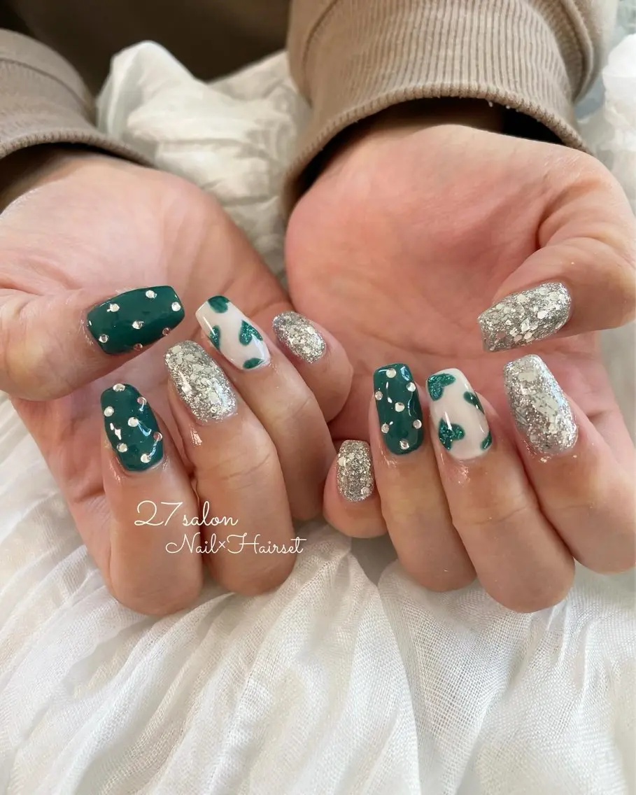 ネイル ハート 冬ネイル クリスマス 27salon yuinaのネイルデザイン