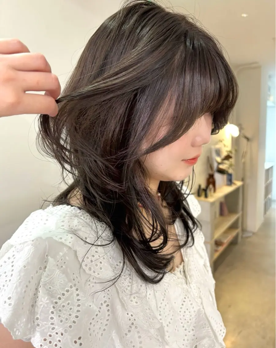 ミディアム カラー カット ヘアカラー mizuki/ピンク ベージュ.レイヤーのヘアスタイル