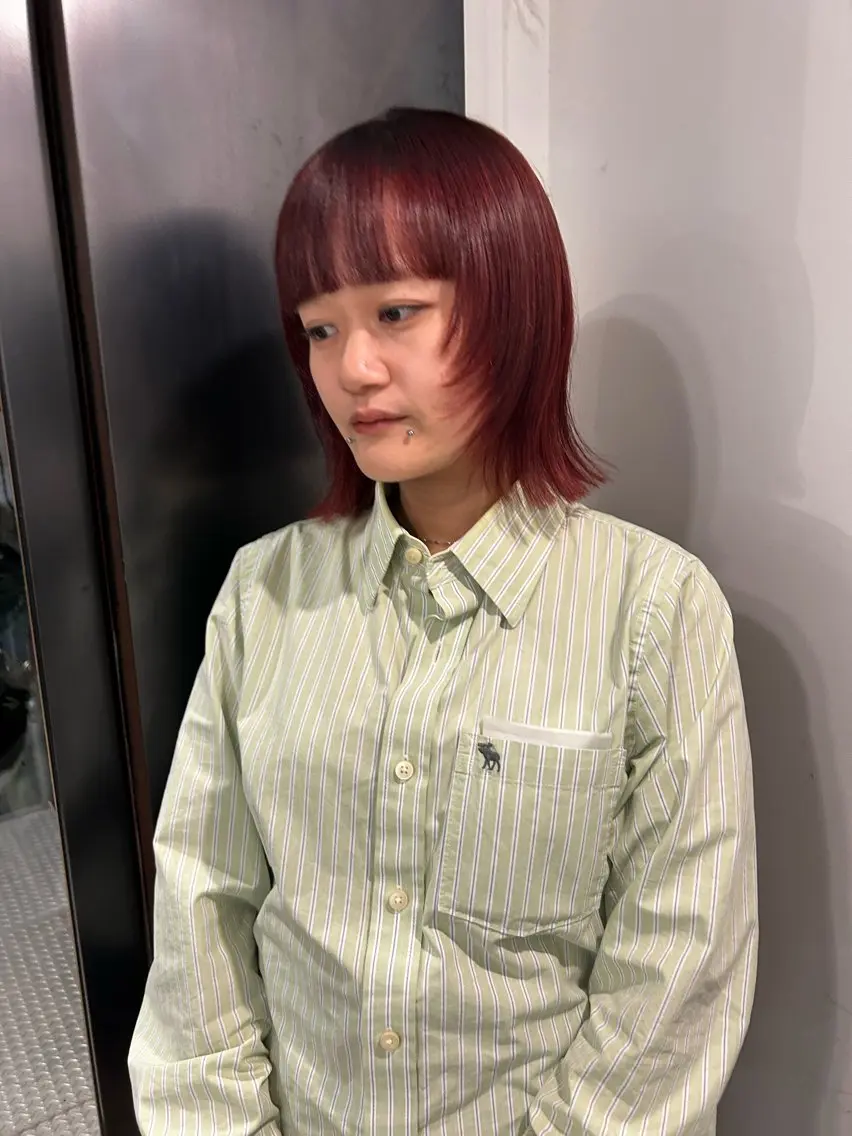 ミディアム カラー ブリーチ ヘアカラー トリートメント シシドアスカ /中目黒/パーマのヘアスタイル