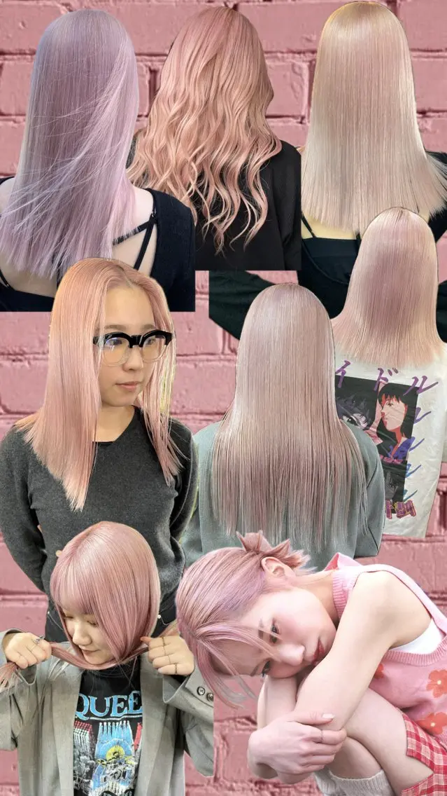 カラー ピンクカラー vivre libreのヘアスタイル