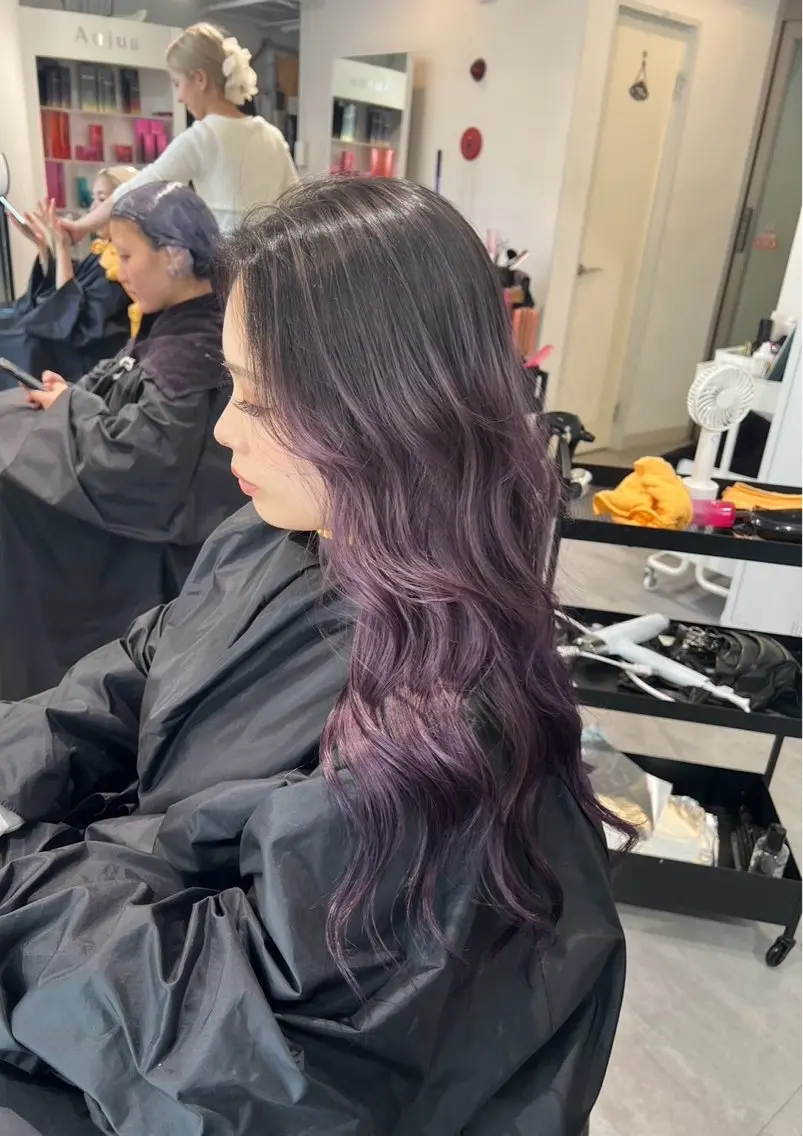 ロング カラー バレイヤージュ ラベンダーカラー レイヤーカット 指名数No.1 /NAOYAのヘアスタイル
