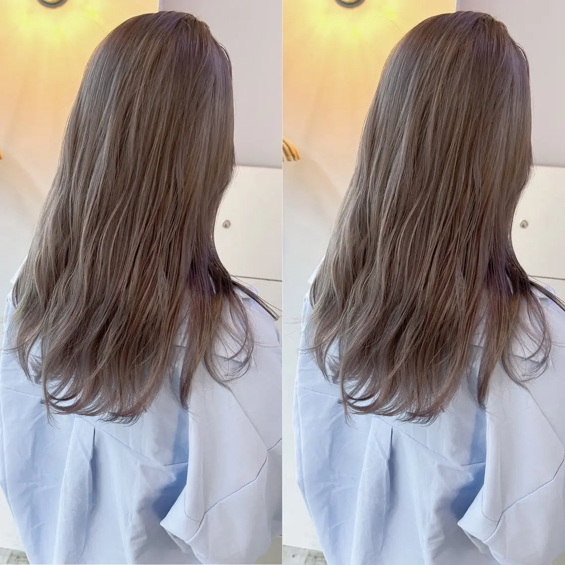 セミロング カラー ヘアカラー トリートメント yoriダブルカラー 代表すがわらのヘアスタイル