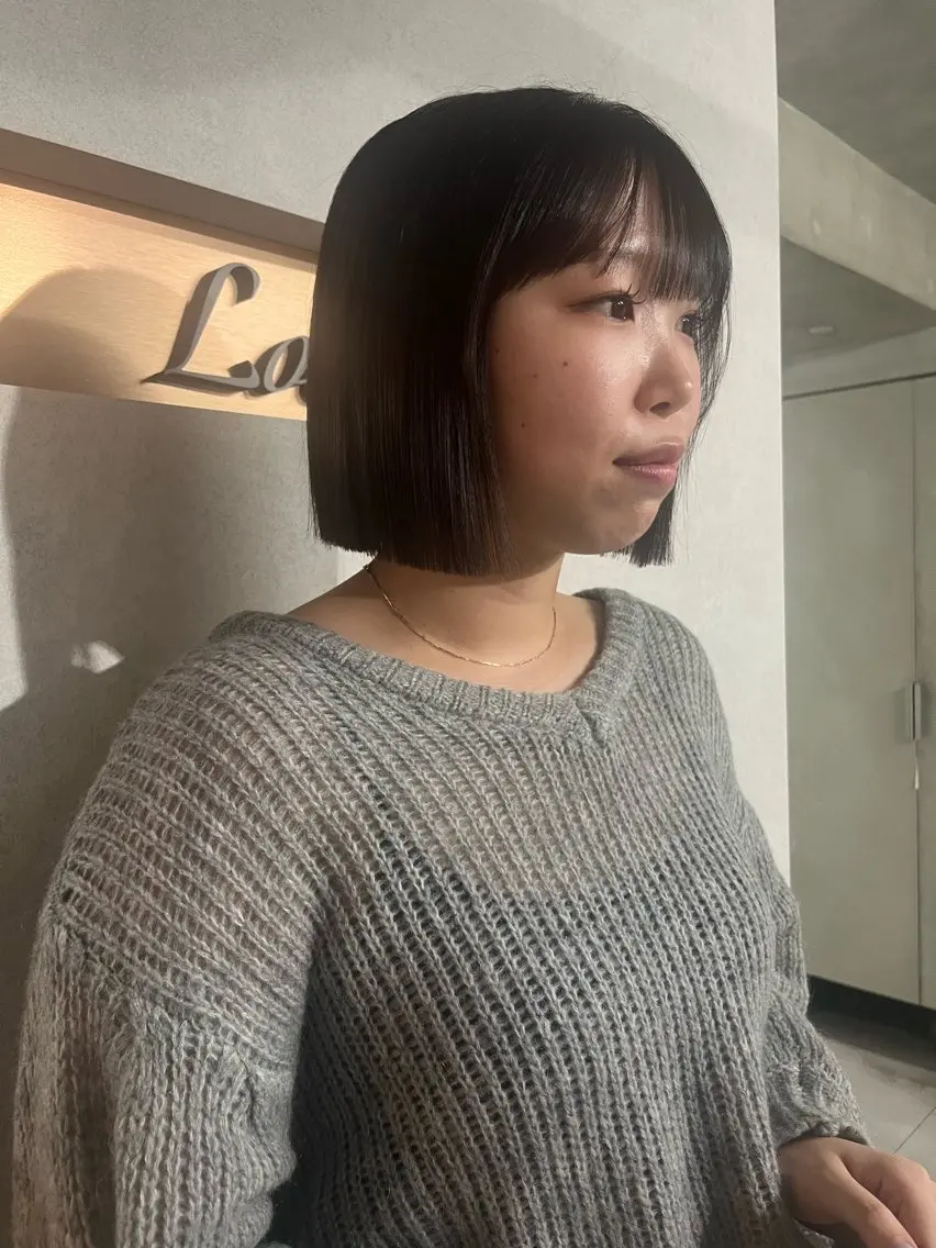 ミディアム カラー ブラウンカラー ボブ anon Loemのヘアスタイル