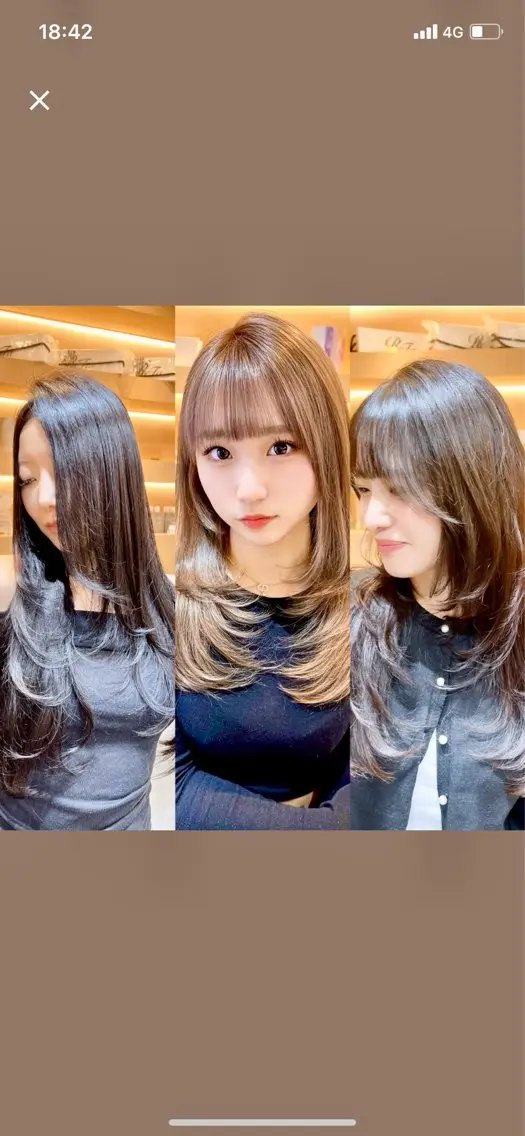 ミディアム カラー パーマ カット ヘアカラー トリートメント ✨美髪矯正×髪質改善 🍎カイト🍎渋谷のヘアスタイル