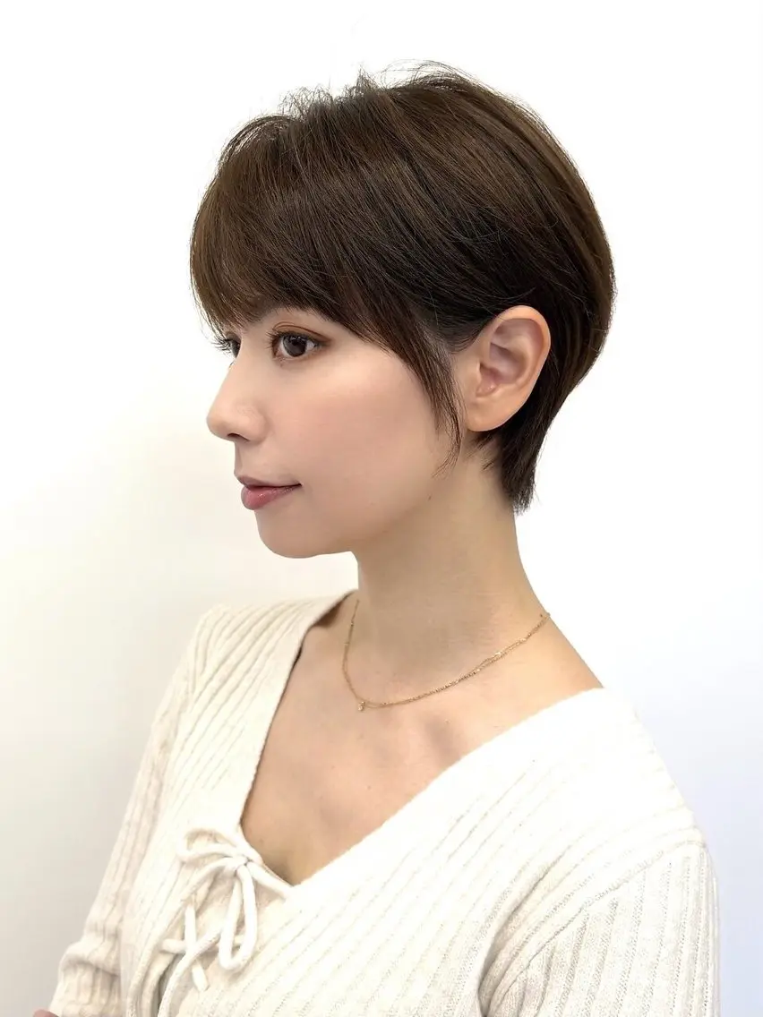 ショート ボブ 外国人風カラー ハイライト 髪質改善 韓国風ヘア カット ヘアカラー トリートメント 滝口 佑樹のヘアスタイル