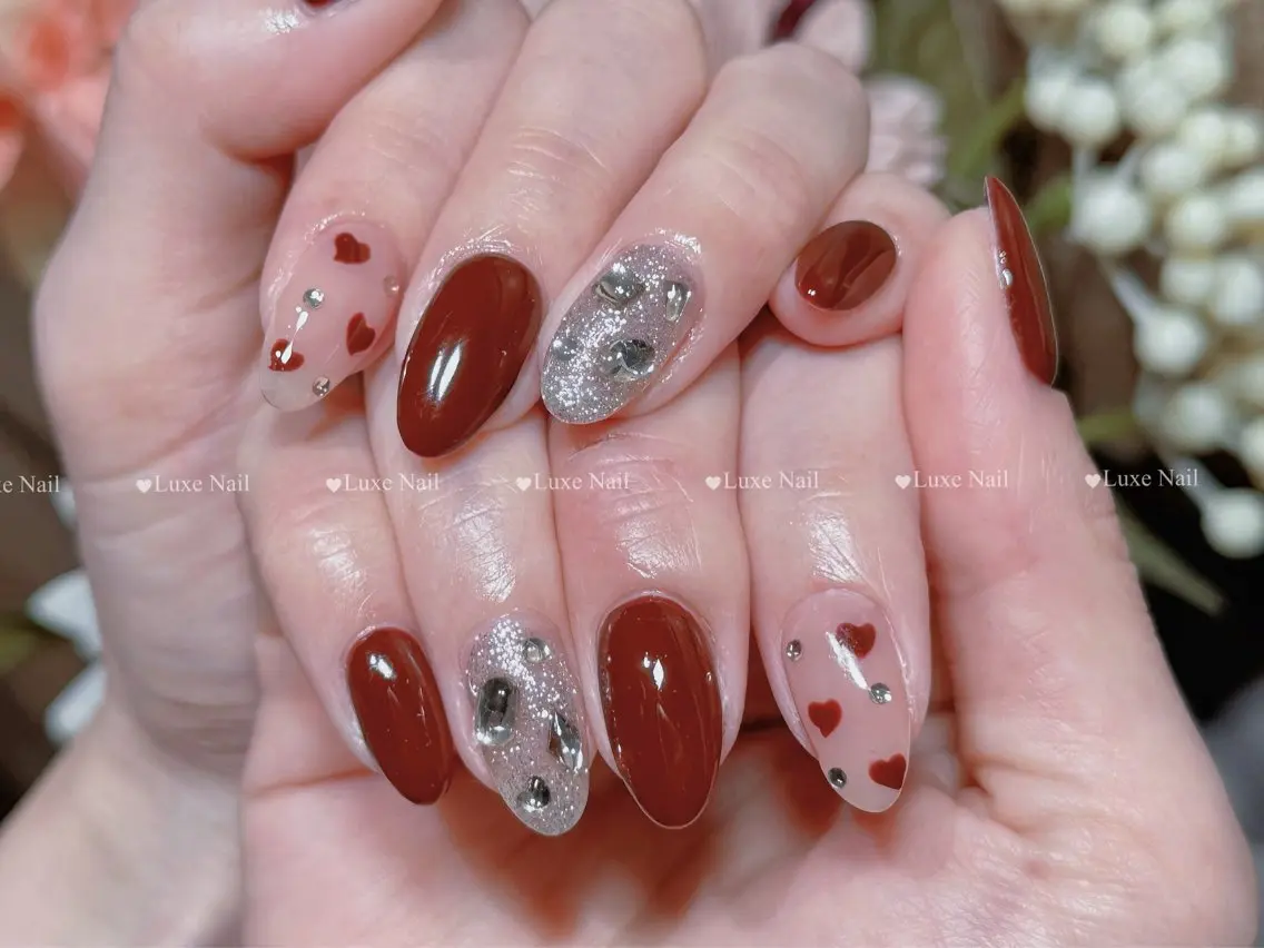 ネイル フラッシュネイル フットネイル フレンチネイル ジェルネイル ガラスフレンチ ハンドネイル Luxe Nail Salonのネイルデザイン