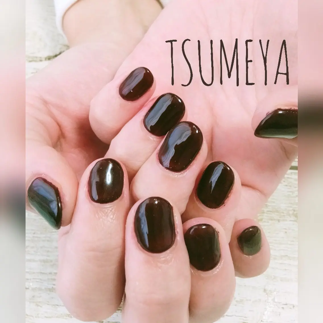 ネイル ボルドー ショートネイル _TSUMEYA _のネイルデザイン