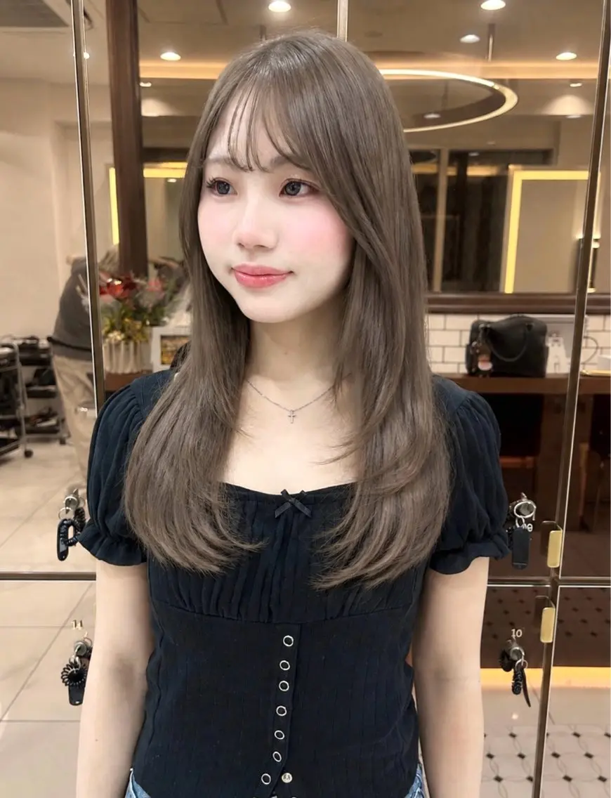 ロング カラー ヘアアレンジ メンズ 透明感×艶髪 🫒maki🎀のヘアスタイル
