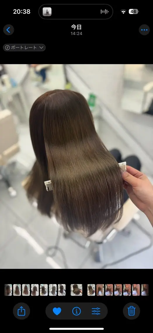 ロング カット ヘアカラー トリートメント 透明感グレージュ/ 縮毛矯正/静岡のヘアスタイル
