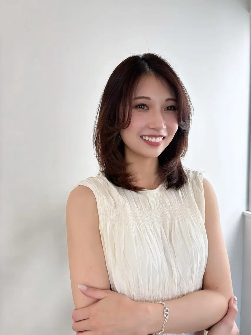 ミディアム カット ヘアカラー トリートメント HIROKO / 透明感暖色カラー🎀のヘアスタイル