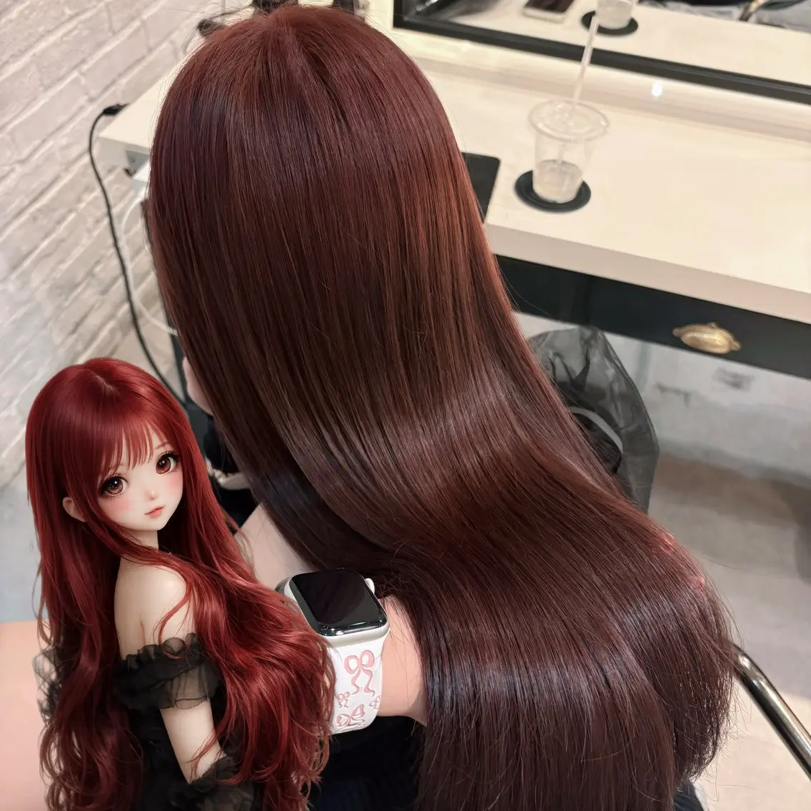 ロング カラー ベージュカラー 透明感カラー ダブルカラー ピンクカラー ピンクベージュ ヘアカラー 💛しおん💛 モデル募集のヘアスタイル