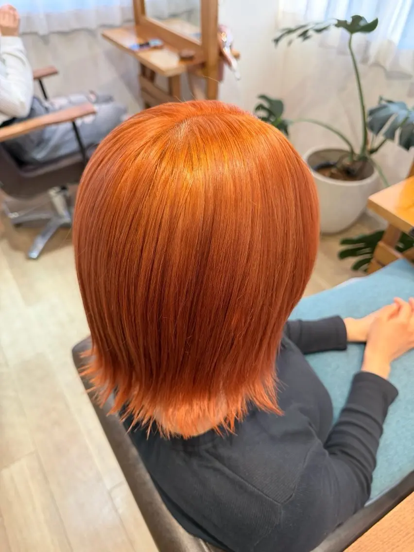 ミディアム カラー カット ヘアカラー トリートメント RENA｜ 可愛いヘアカラーのヘアスタイル