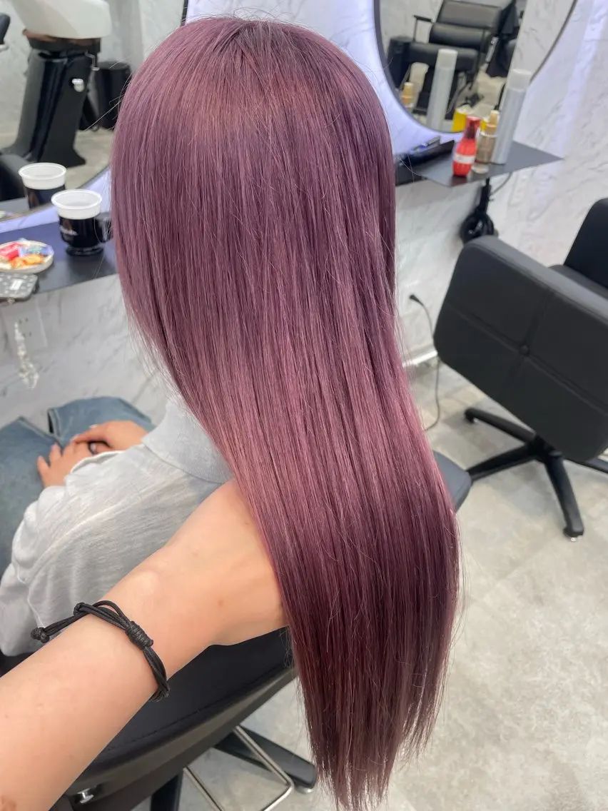 ロング カラー ラベンダーカラー ピンクカラー ピンクラベンダー ヘアカラー 韓国ヘア🎀 /♡𝓝𝓸𝓪♡のヘアスタイル