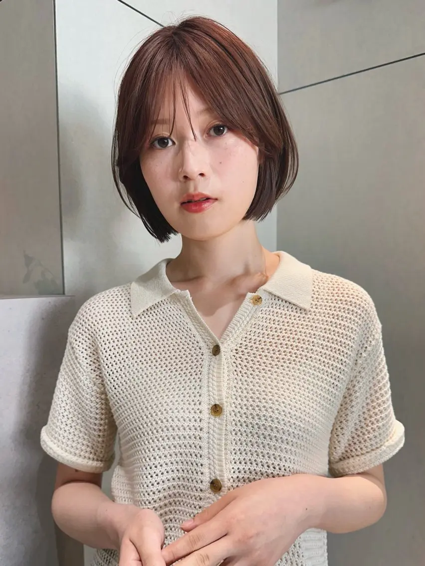 ショート カラー パーマ kazuki【顔周り ×レイヤーカット】のヘアスタイル