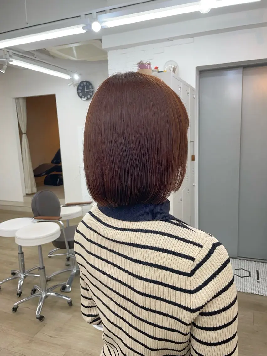 ショート カラー ブリーチ ダブルカラー ブリーチなしカラー オレンジ トリートメント カット ヘアカラー ✨髪質改善✨原宿 えのもと　はなのヘアスタイル