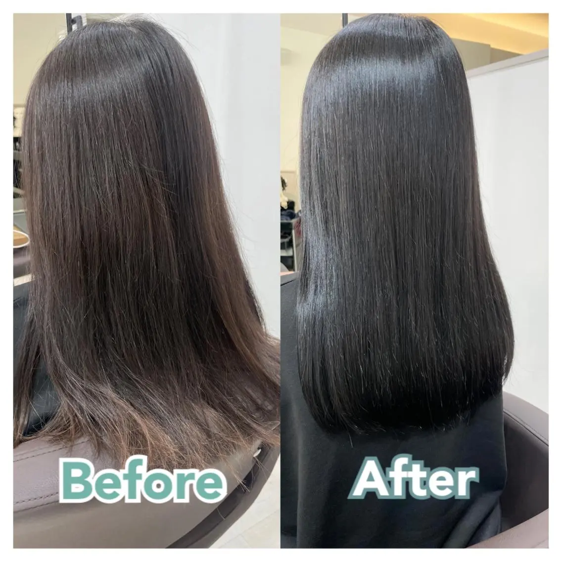 セミロング カット ヘアカラー 縮毛矯正 トリートメント 村山 茉衣のヘアスタイル